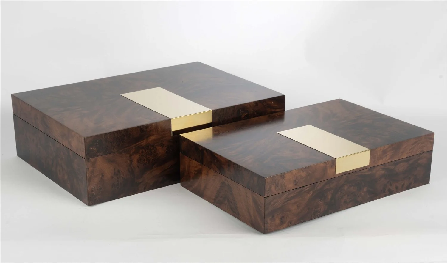 2li Koyu Ahşap Gold Dek Kutu 20x30 cm