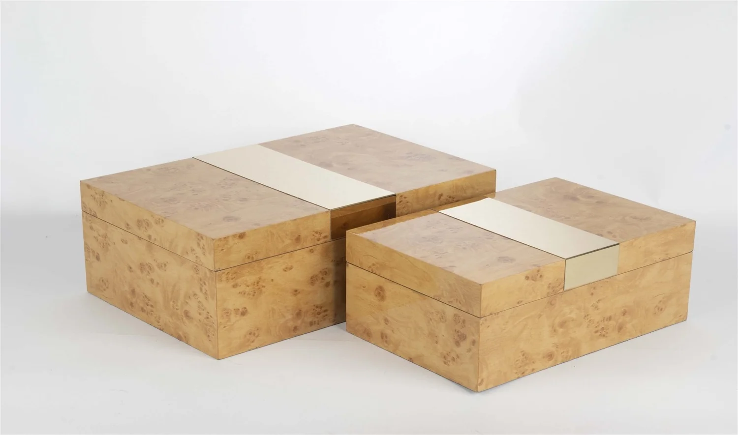 2li Krem Ahşap Dek Kutu 24x16 cm