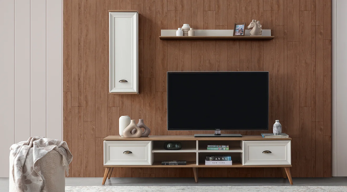 Ada Ahşap Ayaklı Modern Tv Ünitesi