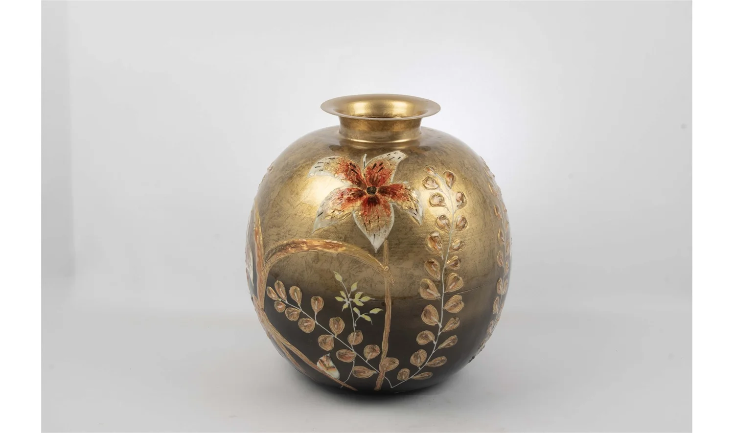 Altın Çiçekli Küp 36x37 cm