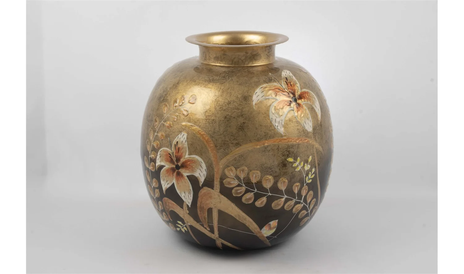 Altın Çiçekli Küp 41x43 cm