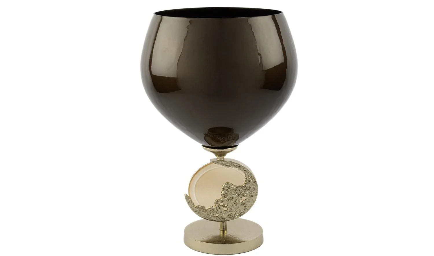 Amber Ayaklı Kahve Cam Vazo 30x49 cm