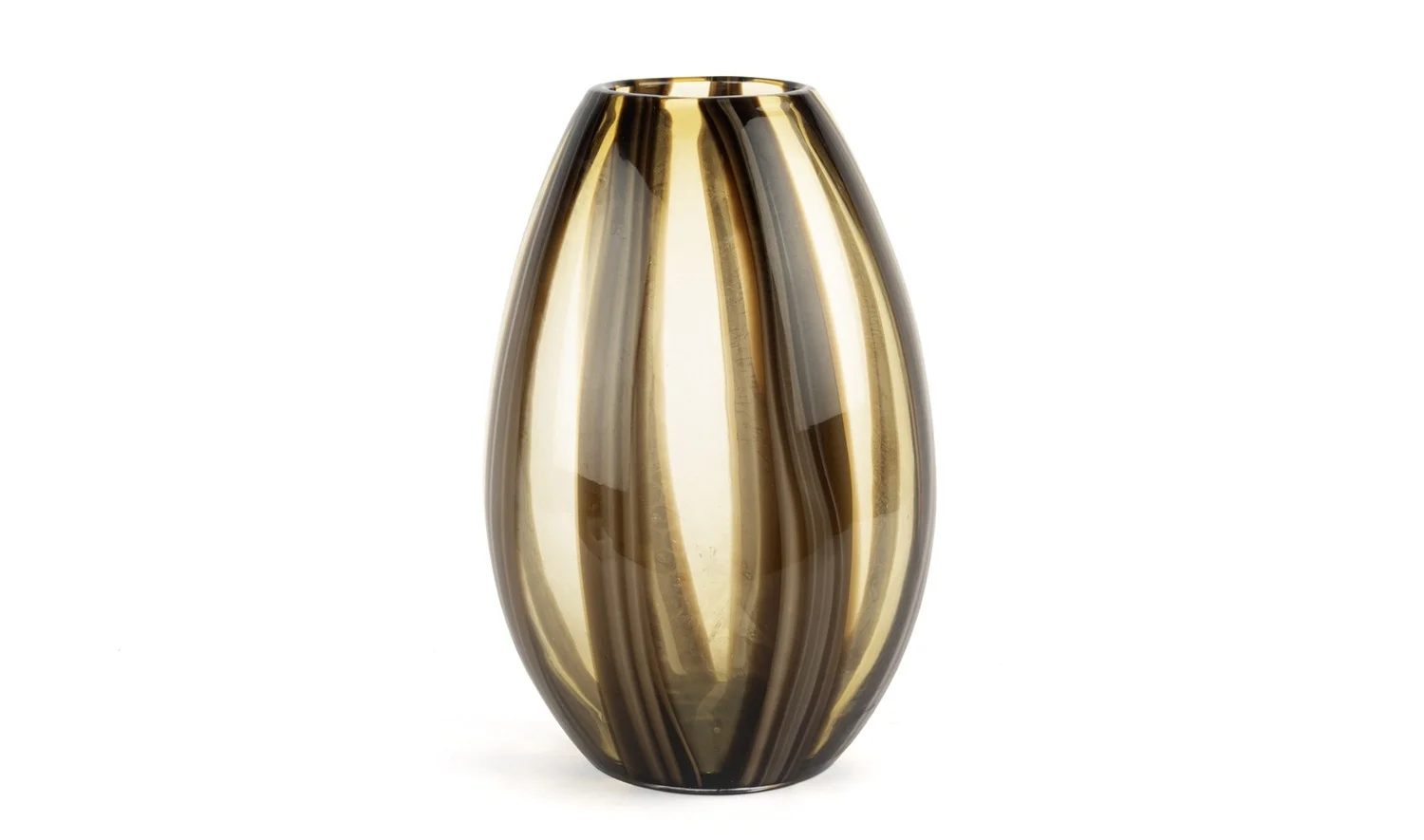 Amber Kahverengi Cam Vazo 33x18 cm