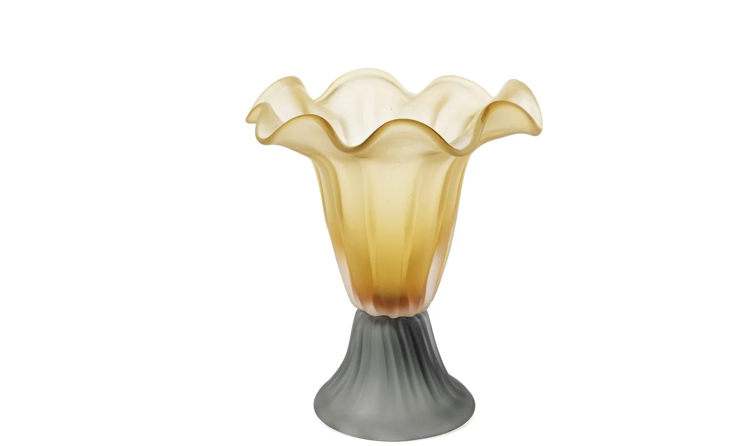 Amber Yeşil Ayaklı Cam Vazo 32x25 cm