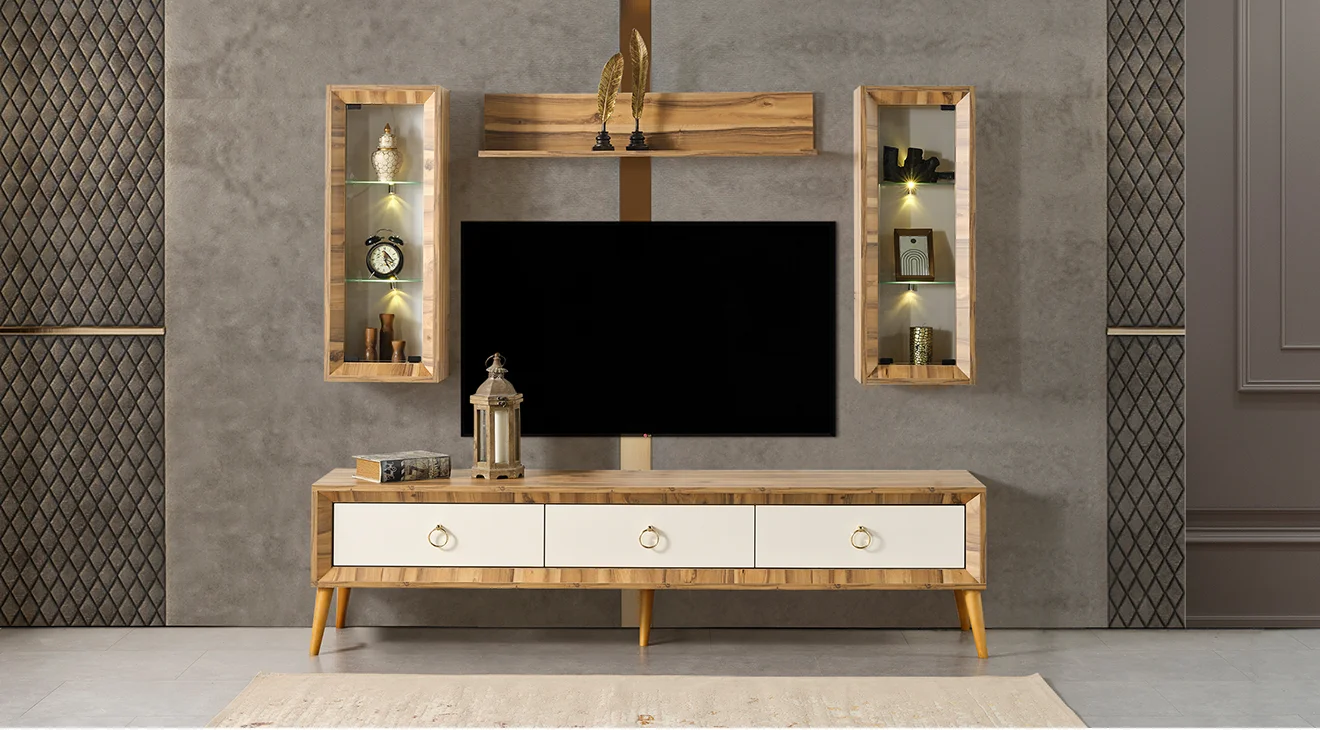 Anadolu Ahşap Ayaklı Tv Ünitesi