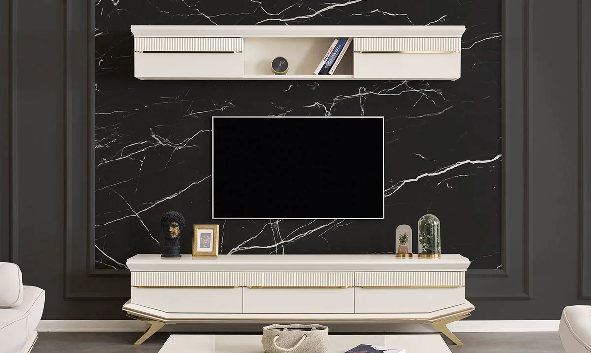 Angel Gold Metal Ayaklı Tv Ünitesi