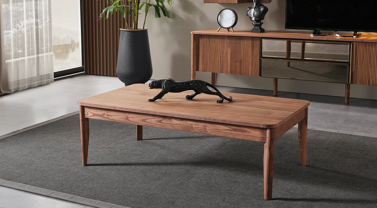 Antik Ahşap Ayaklı Orta Sehpa