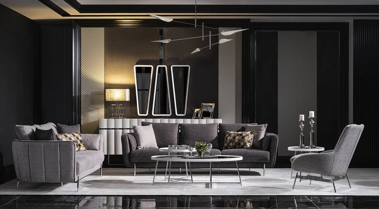 Aqua Metal Ayaklı Koltuk Takımı