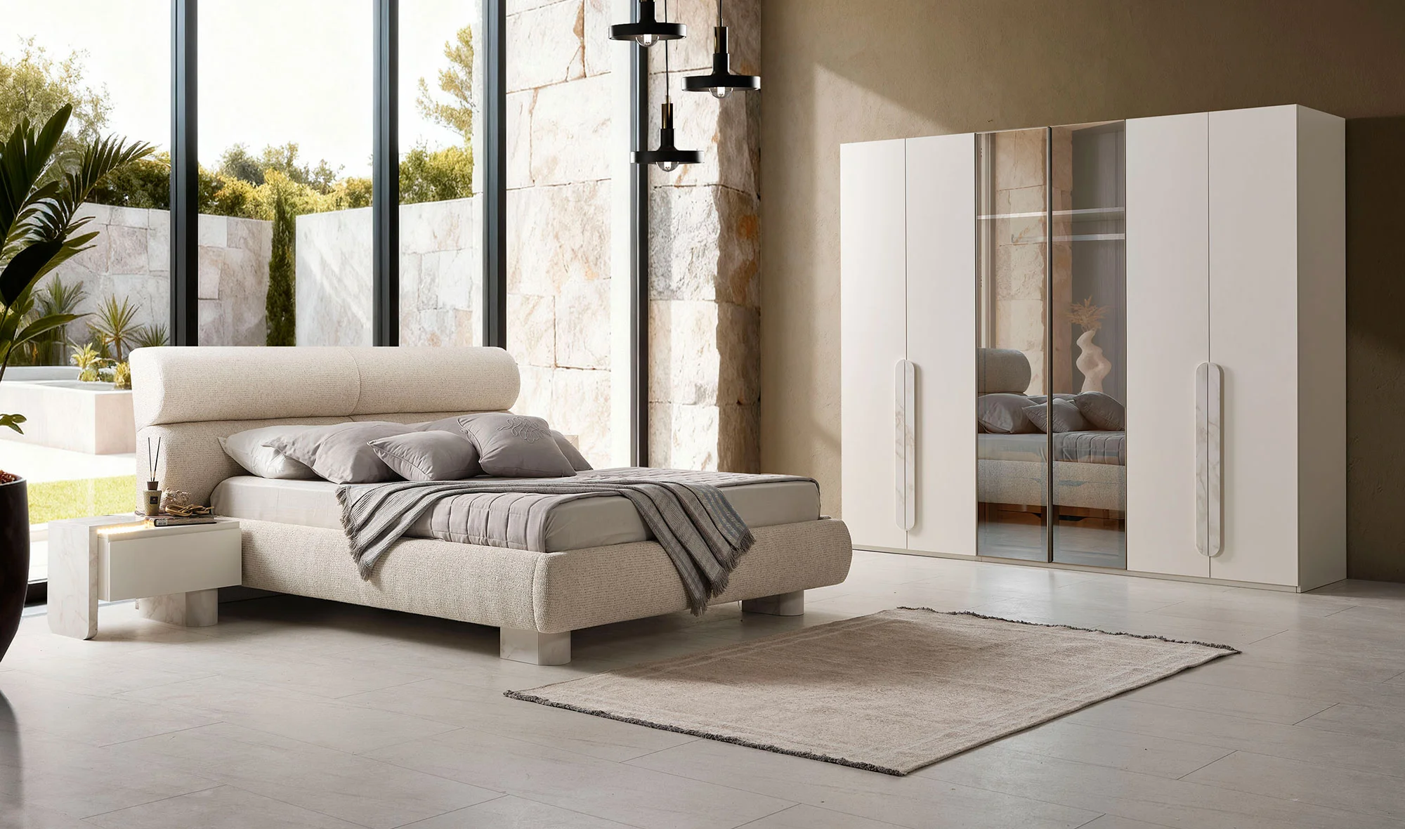 Gardrop + Karyola + Şifonyer + 2 Komodin