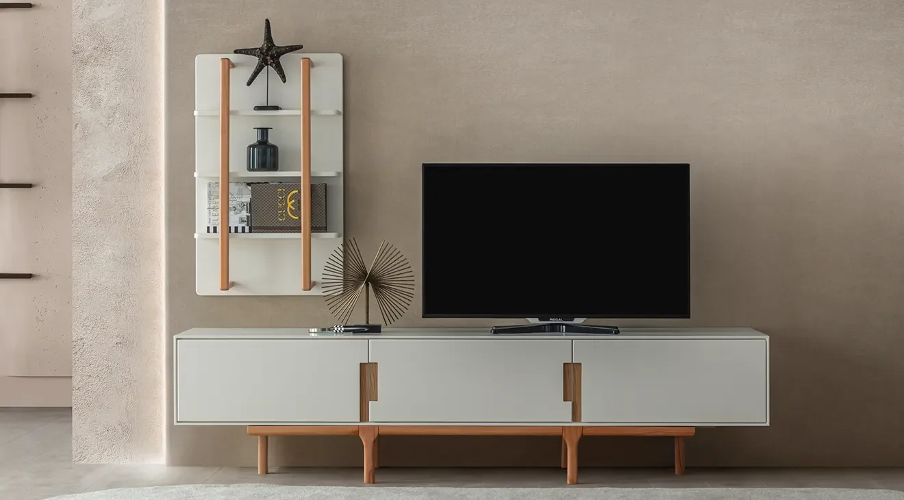Aura Ahşap Ayaklı Tv Ünitesi