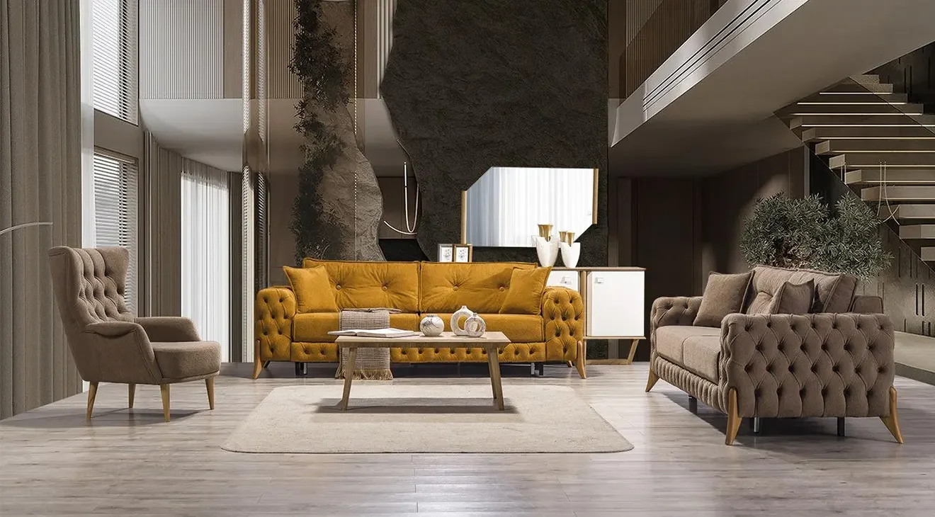 Bade Yataklı Sandıklı Chester Koltuk Takımı