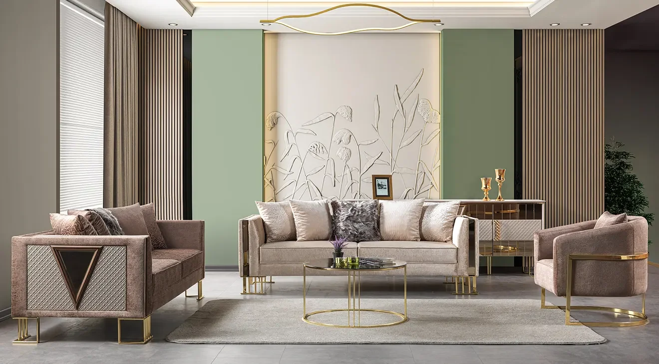 Bahar Metal Ayaklı Koltuk Takımı