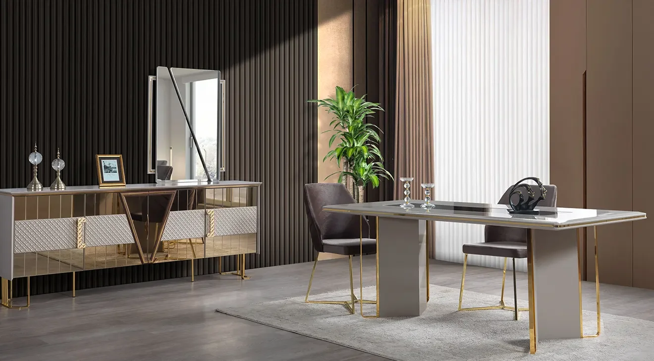 Bahar Metal Ayaklı Yemek Odası Takımı