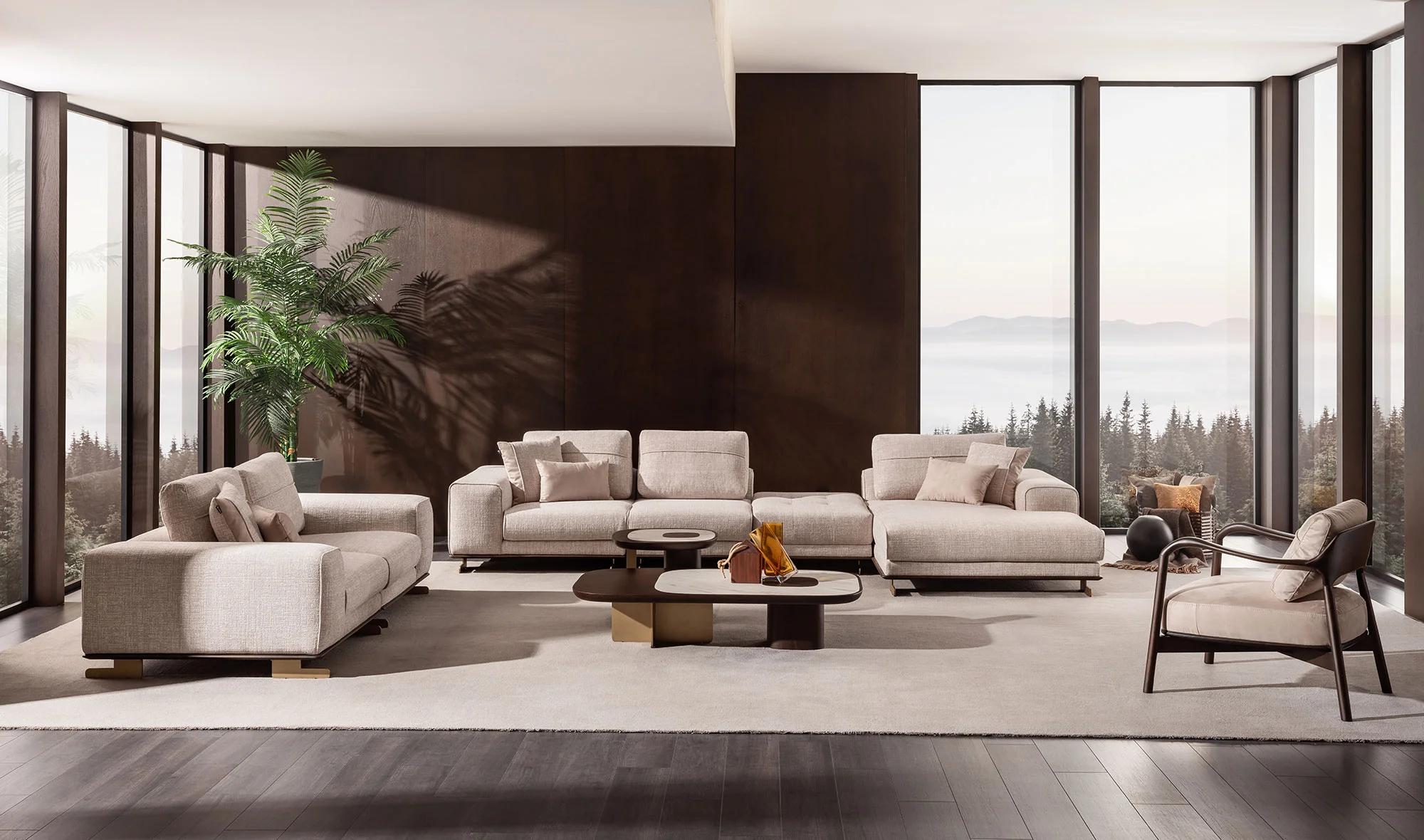 Köşe Koltuk + Üçlü Koltuk + Tekli Koltuk