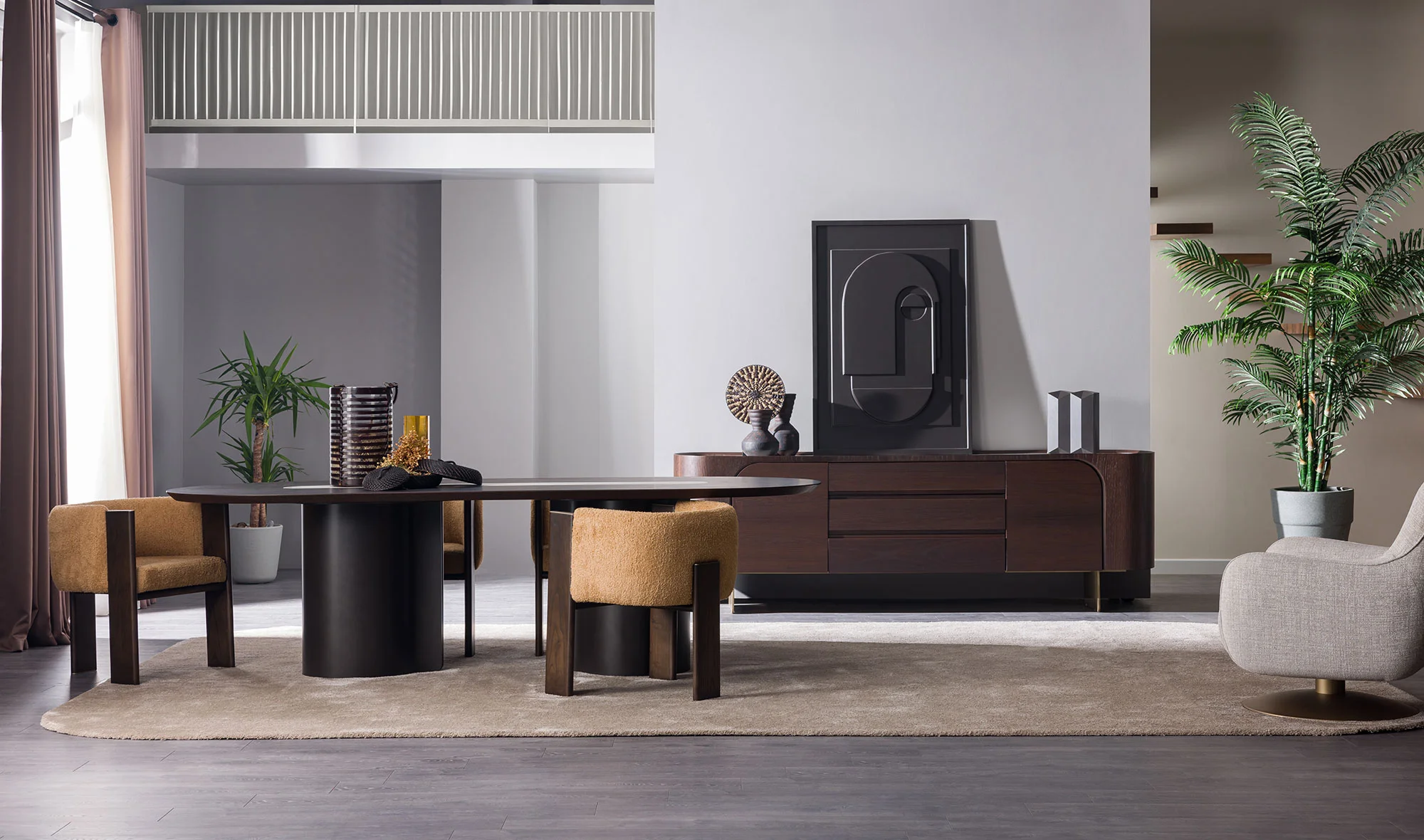 Konsol + Yemek masası + 6 sandalye