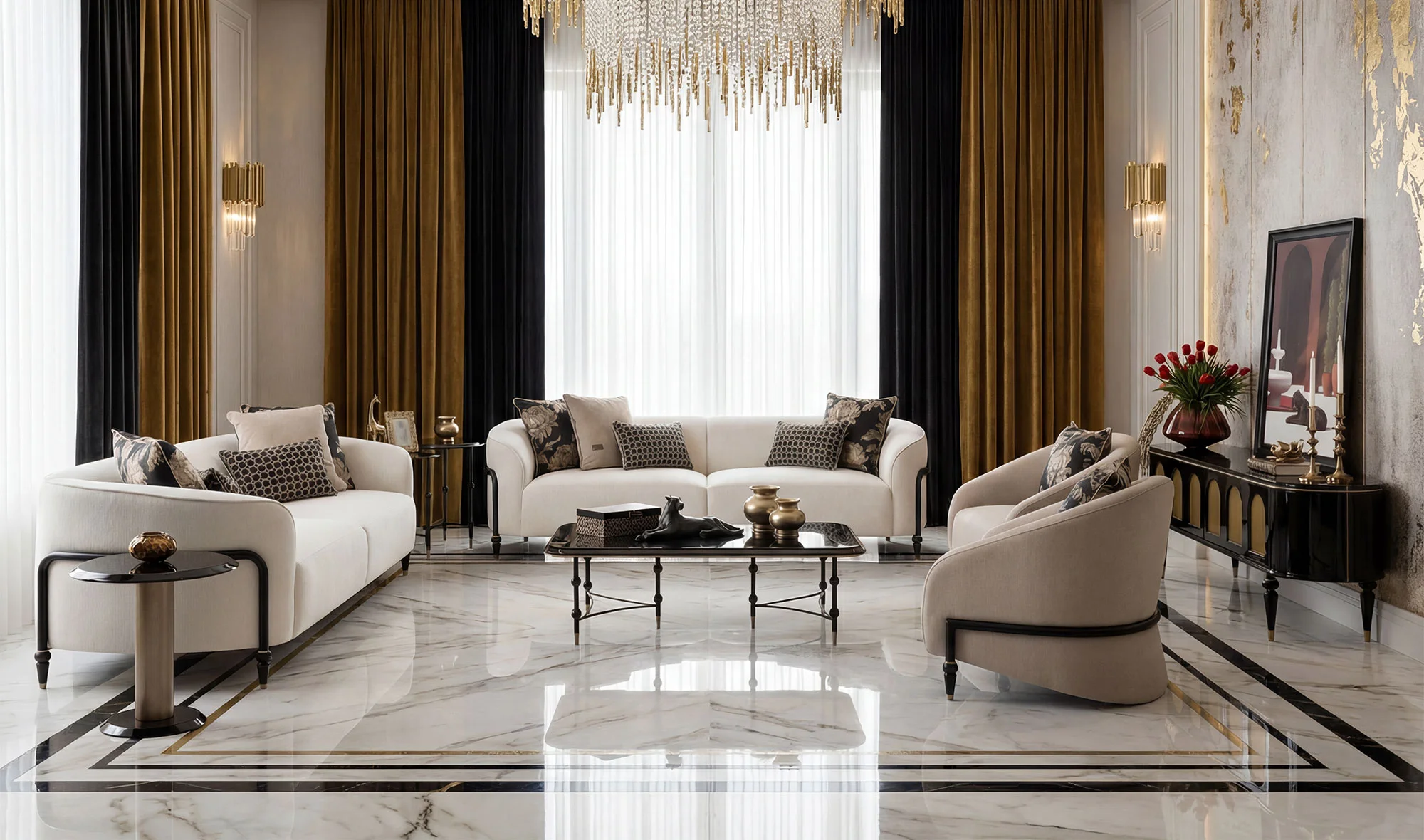 İki Üçlü Koltuk + Bir Tekli Koltuk