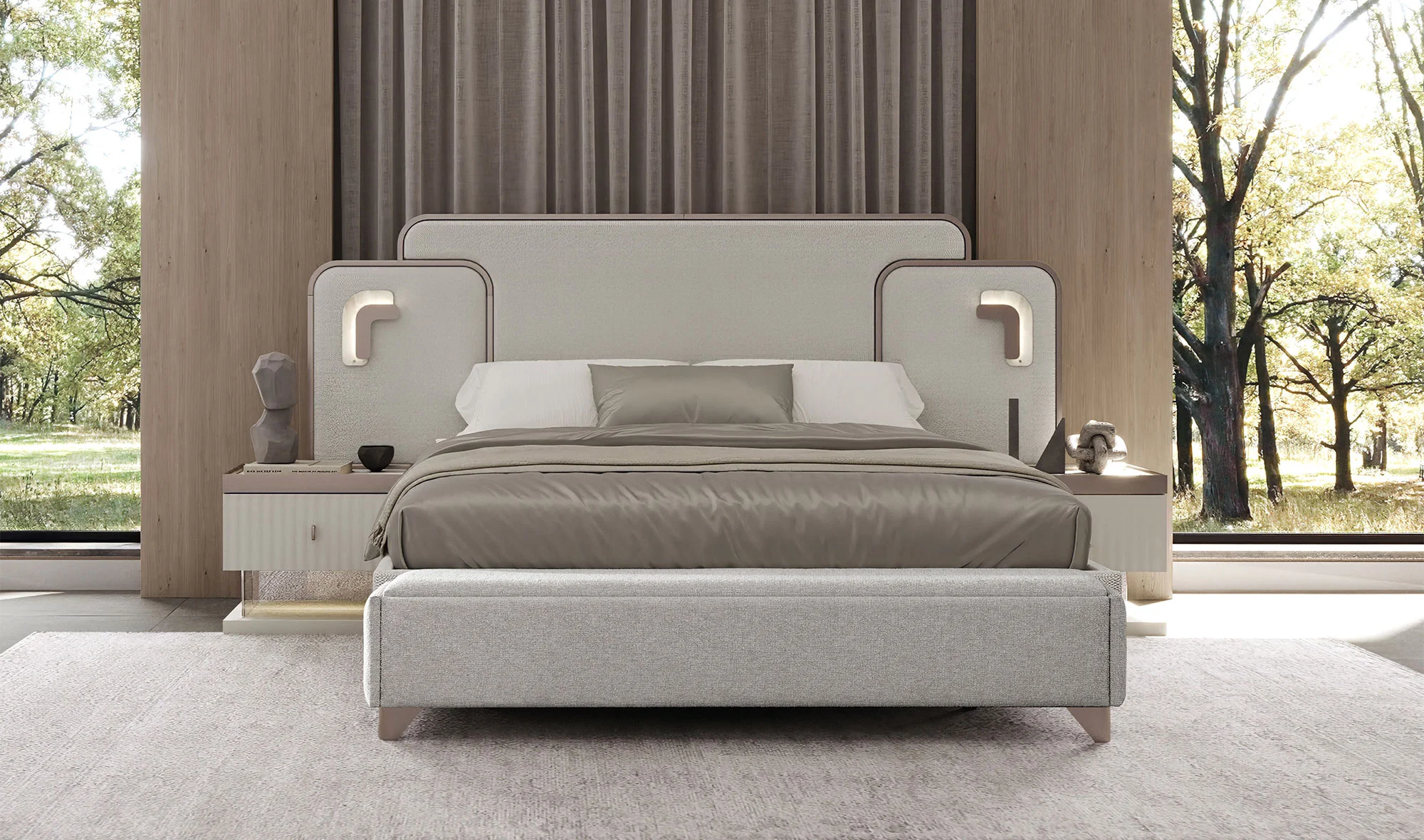 Bazalı Karyola ve Başucu - 160 cm