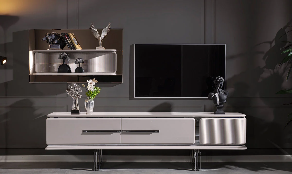 Bergama Kumtaşı Metal Ayaklı TV Ünitesi