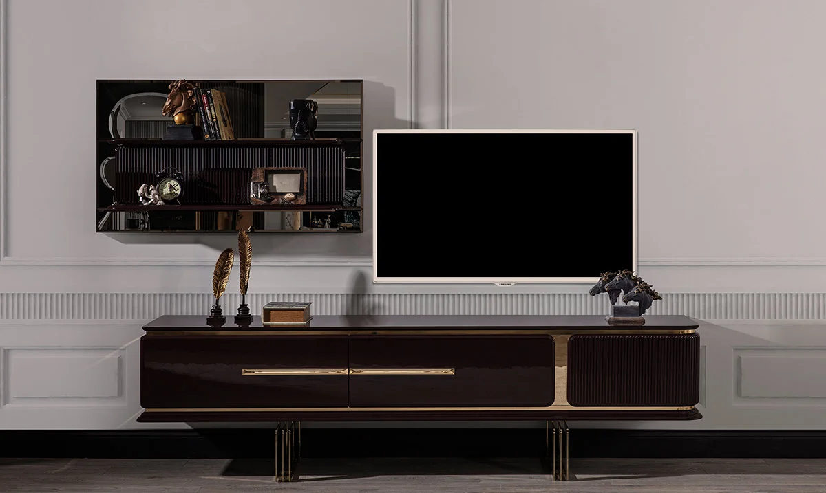 Bergama Mürdüm Metal Ayaklı TV Ünitesi