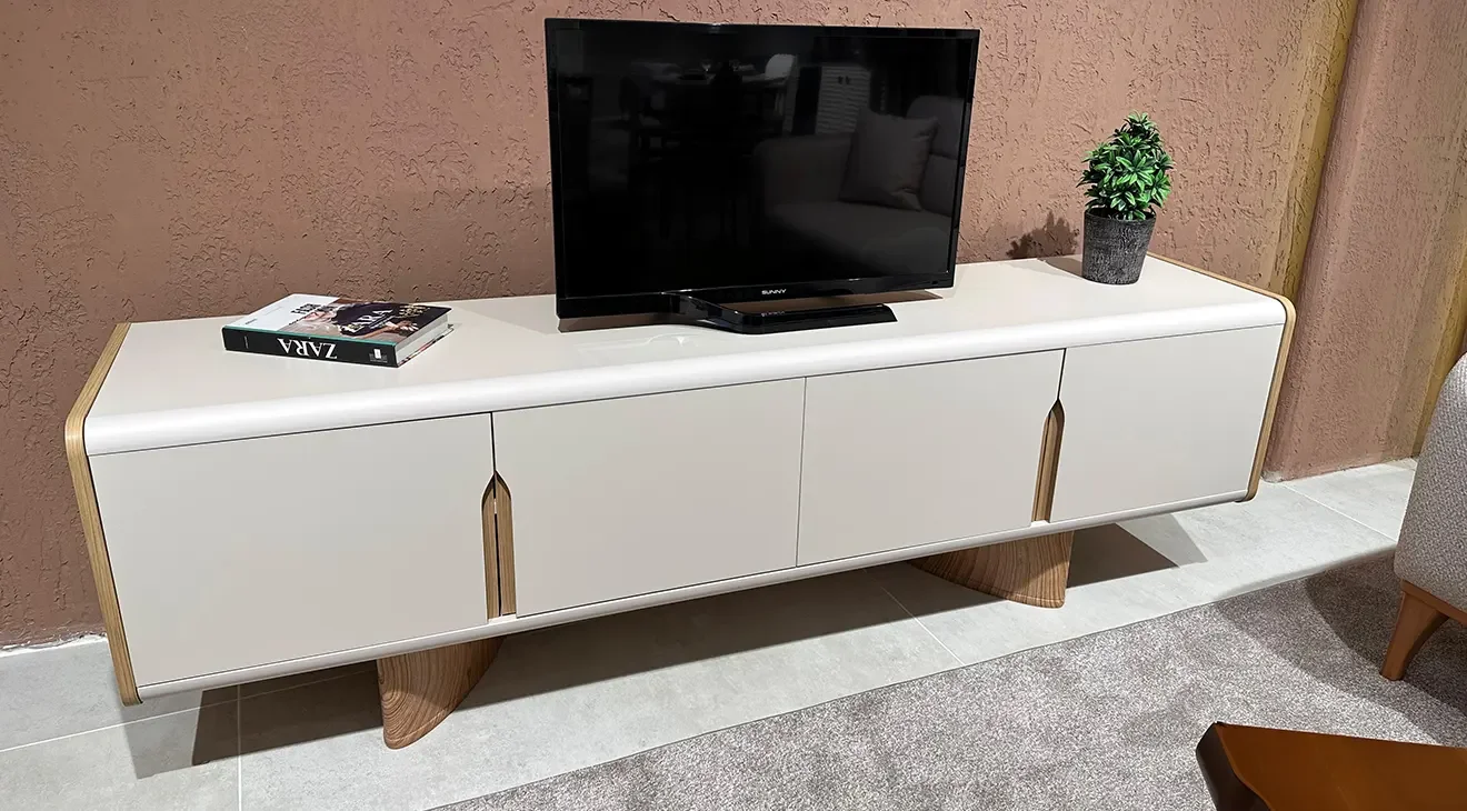 Best Ahşap Ayaklı Modern Tv Ünitesi