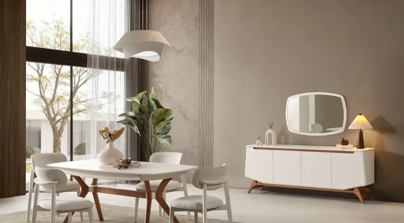 Beykoz Ahşap Ayaklı Yemek Odası Takımı