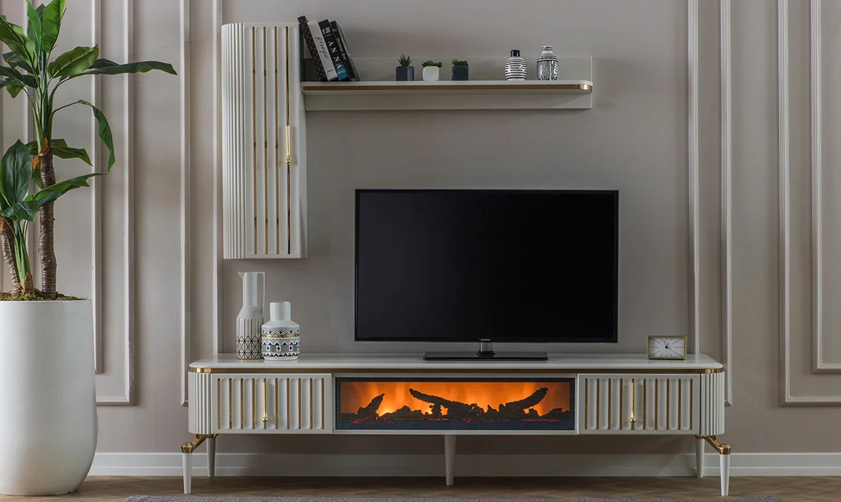 Bianca Aytaşı Şömineli Tv Ünitesi