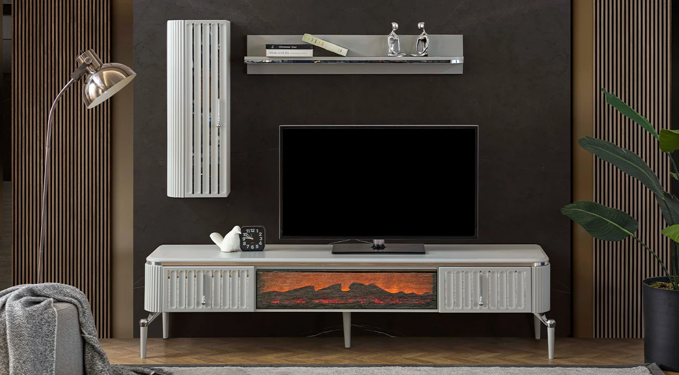 Bianca Sis Girisi Şömineli Tv Ünitesi