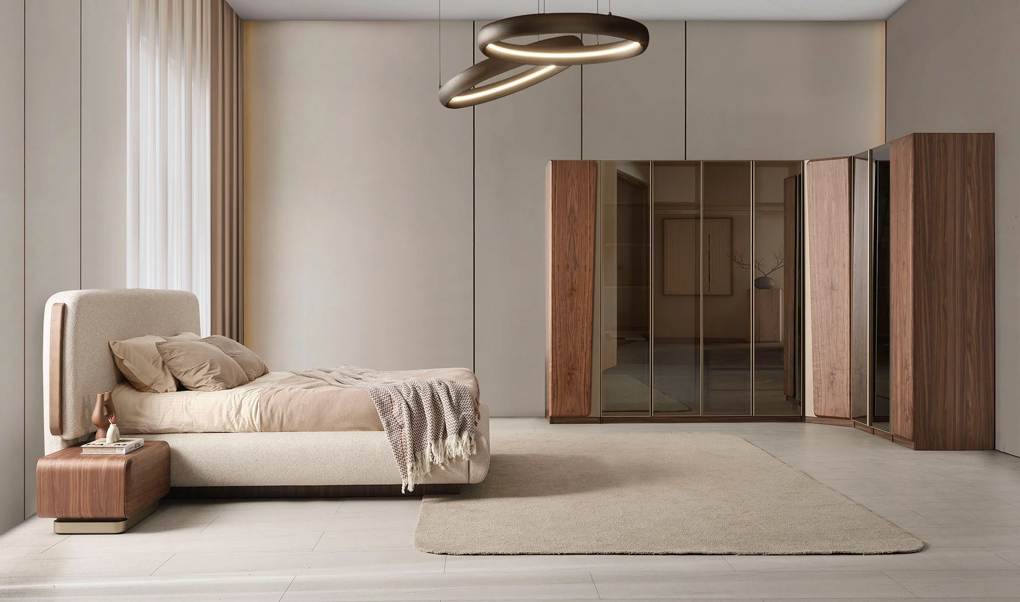 Köşe Dolap Takım + Karyola + Şifonyer + Komodin