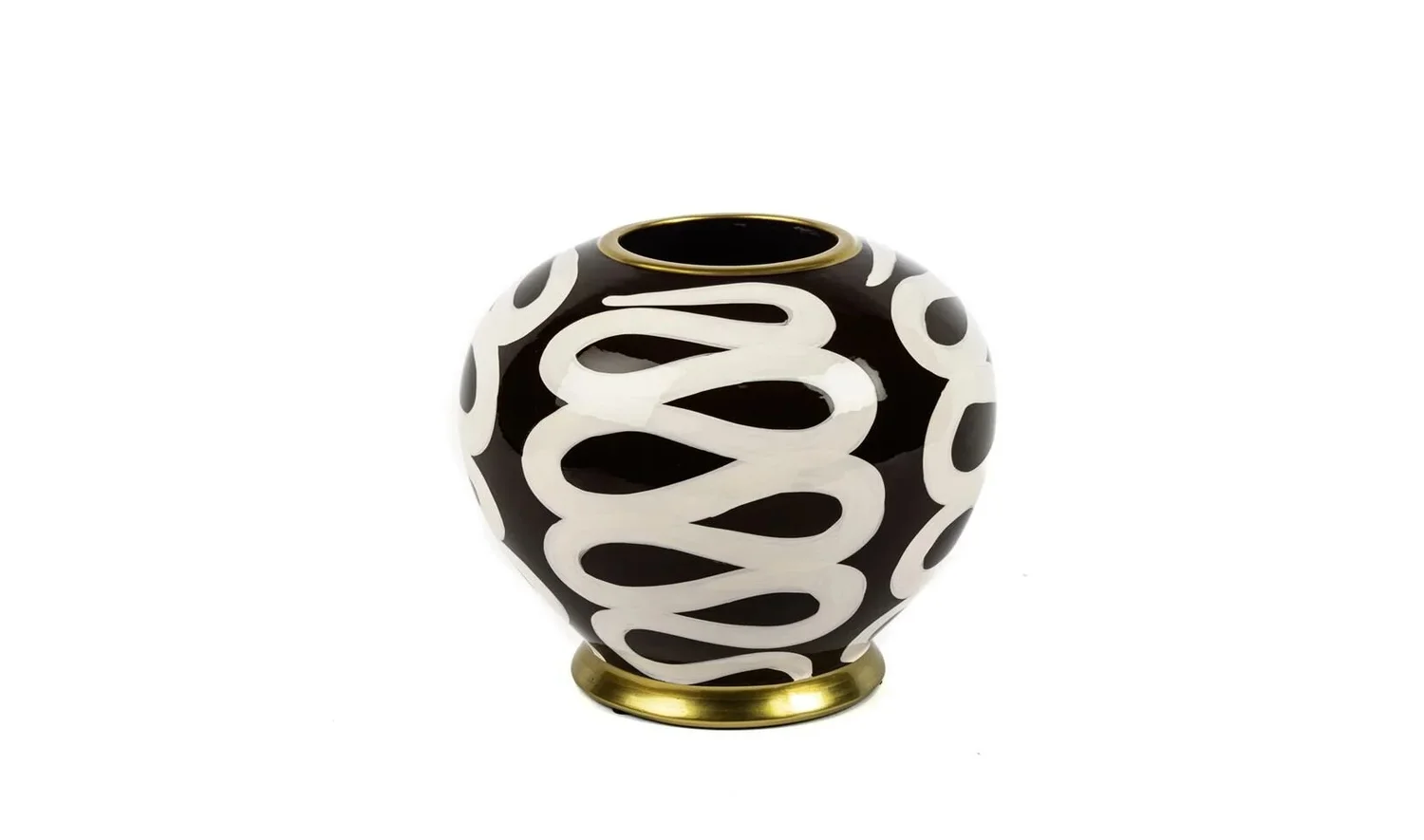 Bordo Beyaz Desenli Vazo 20x20 cm