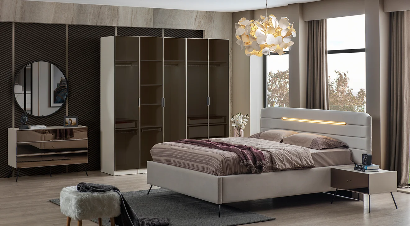 Bronze Aytaşı 5 Kapaklı Yatak Odası Takımı