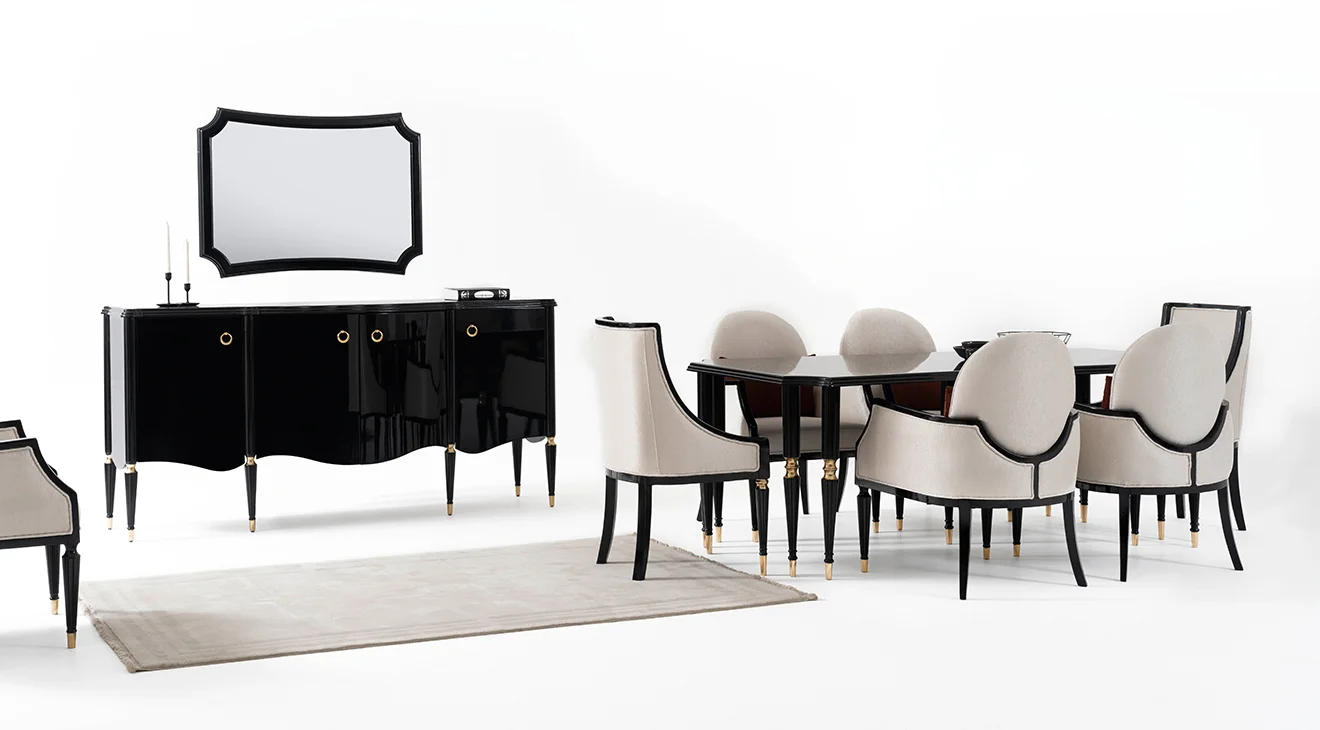 Bugatti Ahşap Ayaklı Yemek Odası Takımı