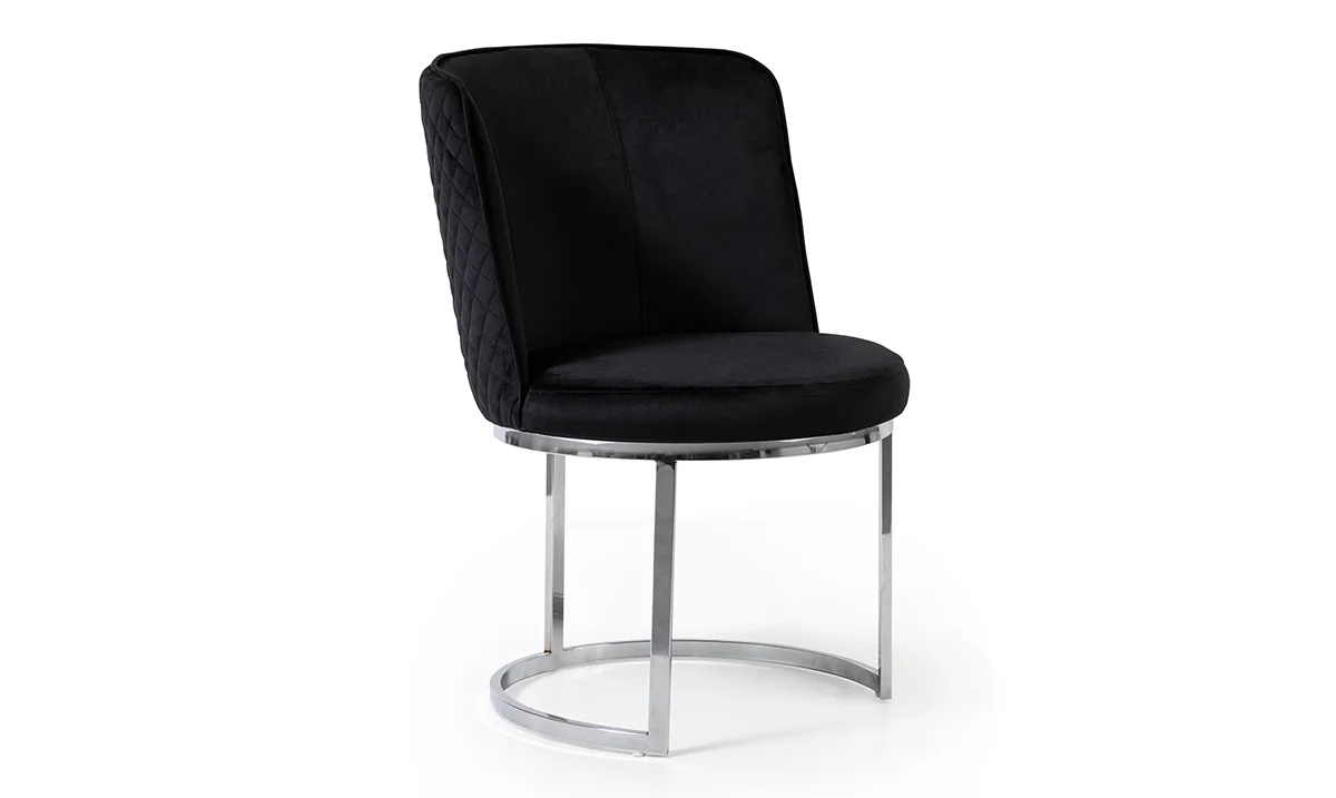 Bugatti Gümüş Metal Ayaklı Sandalye