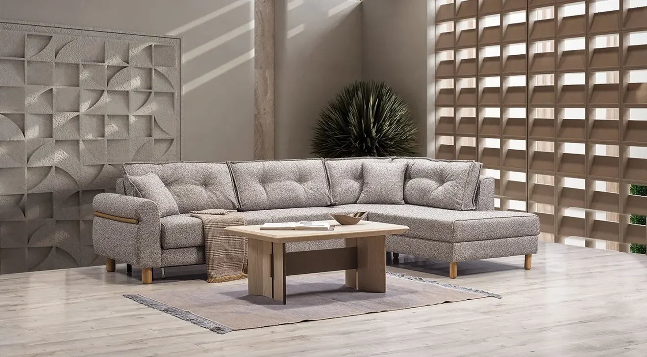 Buse Yataklı Sandıklı Köşe Koltuk Takımı