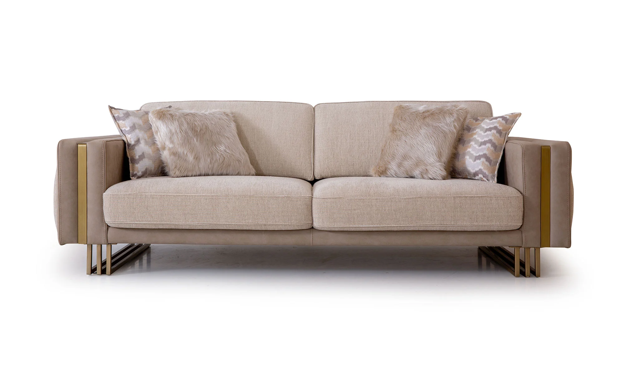 CaddeYıldız Kanepe - Eskitme Gold - Bej