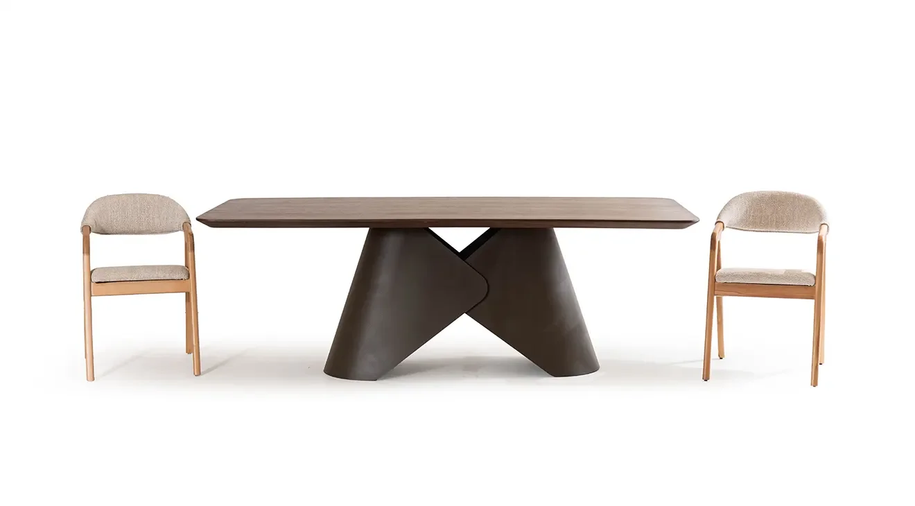 Capella Metal Ayaklı Ceviz Masa