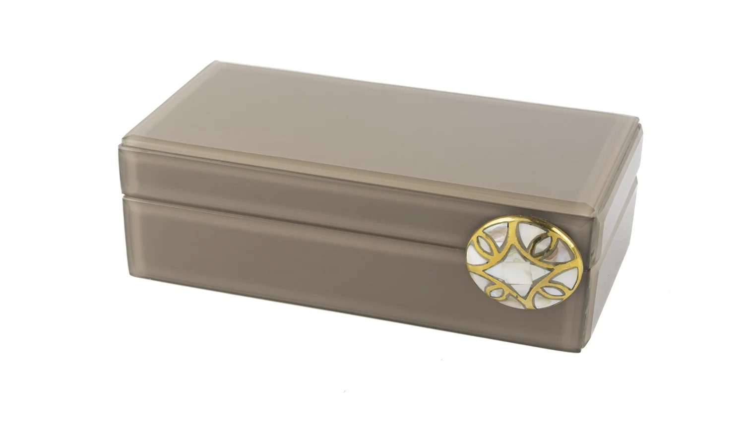 Capuccino Sedefli Cam Kutu 21x12 cm