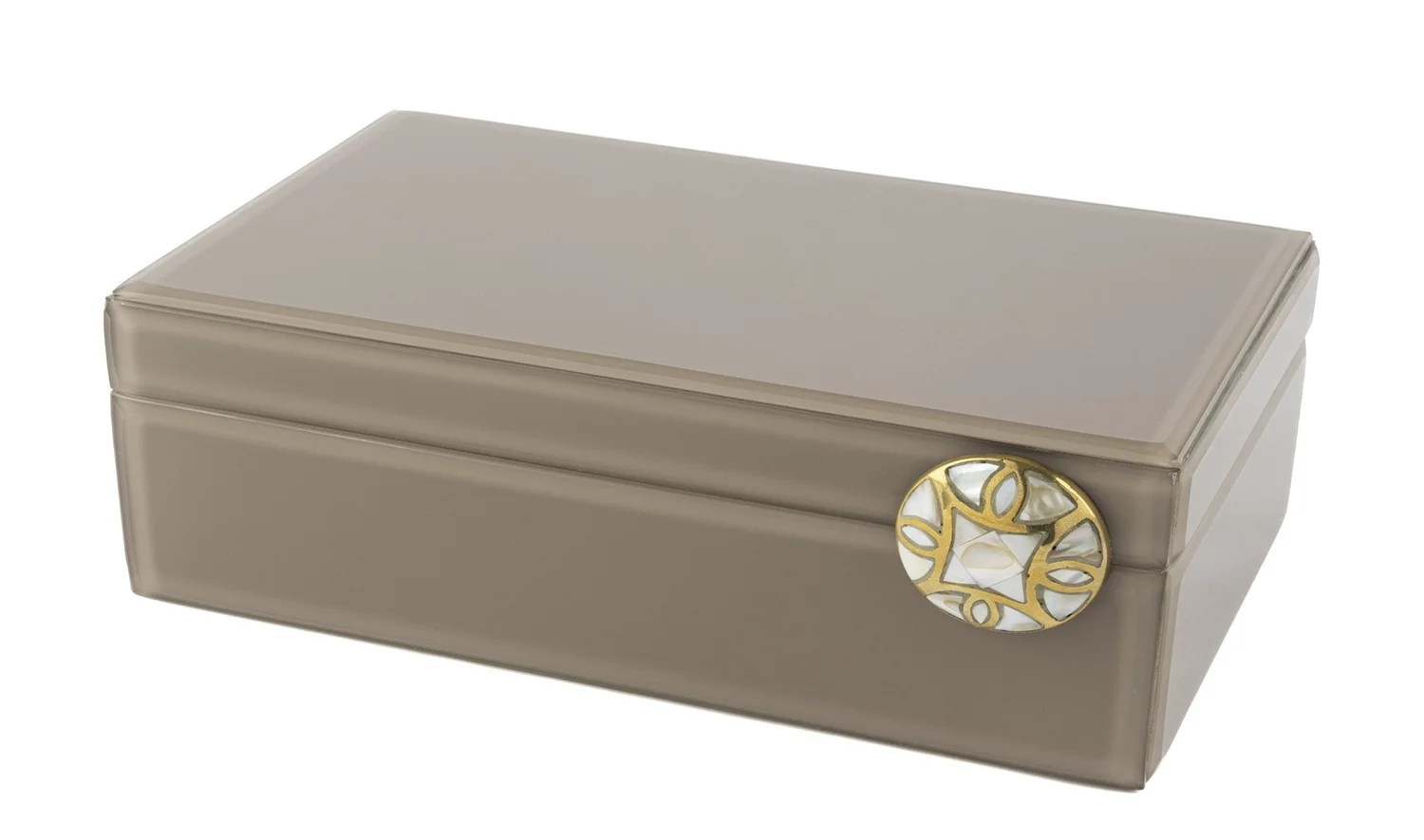 Capuccino Sedefli Cam Kutu 26x17 cm