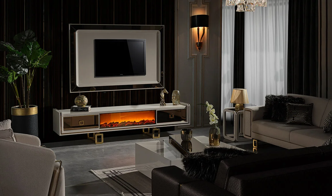 Class Luxury Şömineli Tv Ünitesi