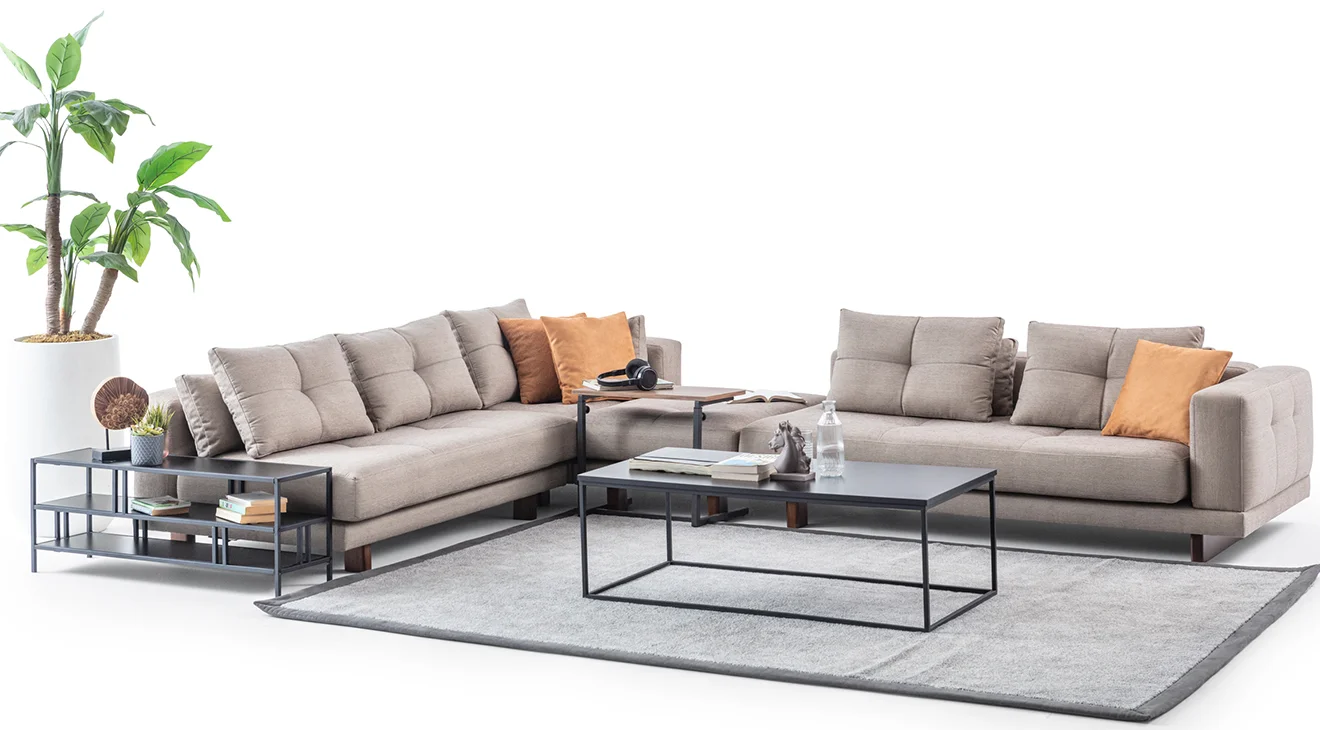 Colosseum Ahşap Ayaklı Modern Köşe Koltuk Takımı