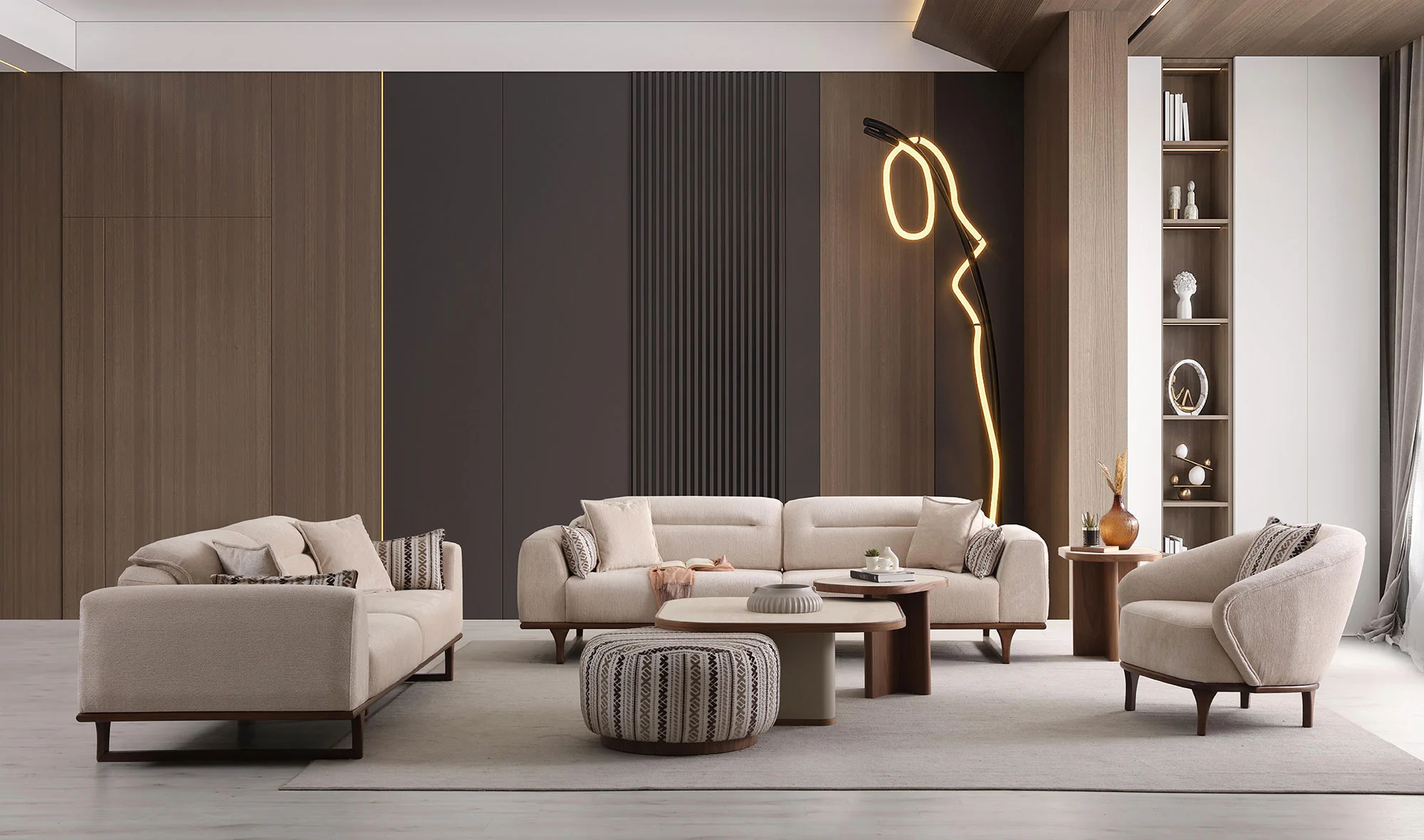 Dörtlü Koltuk + Üçlü Koltuk + Tekli Koltuk