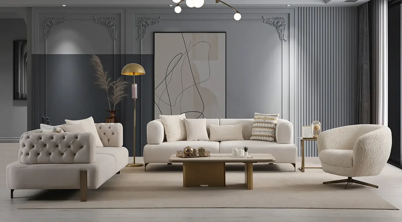 Cratos Antik Yataklı Modern Koltuk Takımı