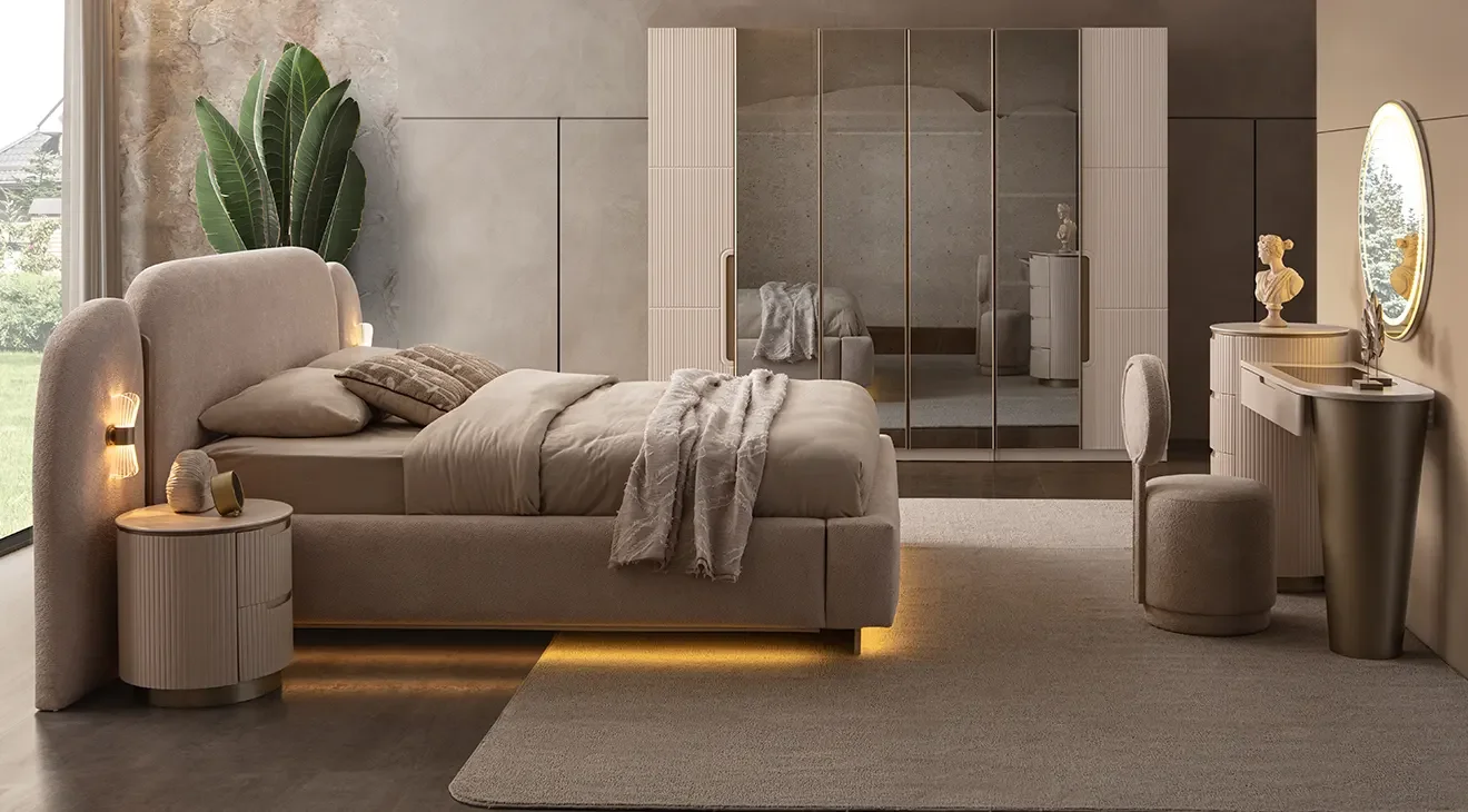 Defne 6 Kapaklı Bazalı Yatak Odası Takımı