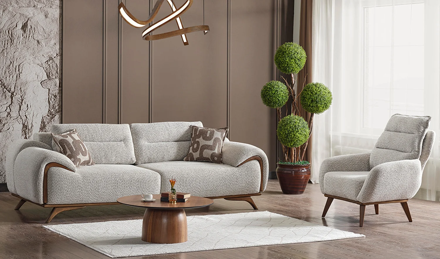 İki Üçlü Koltuk (yataklı) + Bir Tekli Koltuk