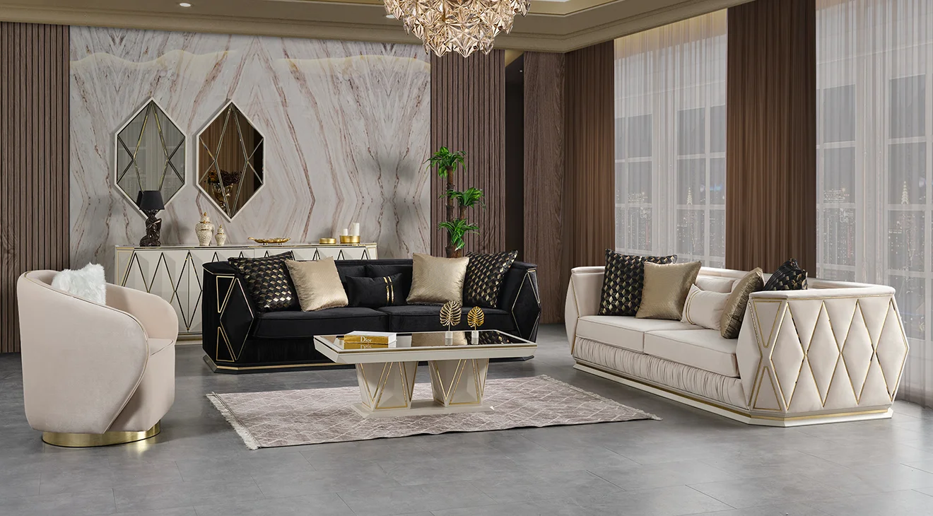 Diamond Krem Luxury Koltuk Takımı