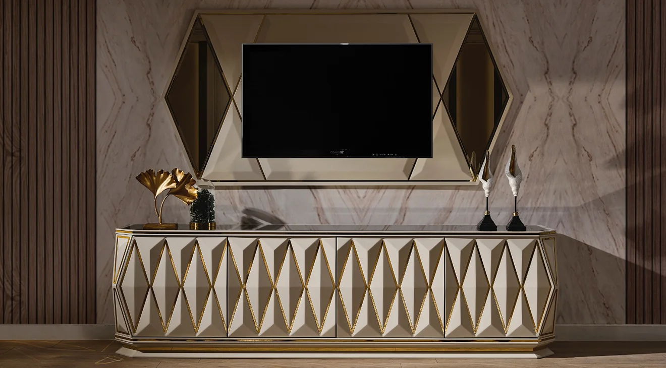 Diamond Krem Luxury Tv Ünitesi