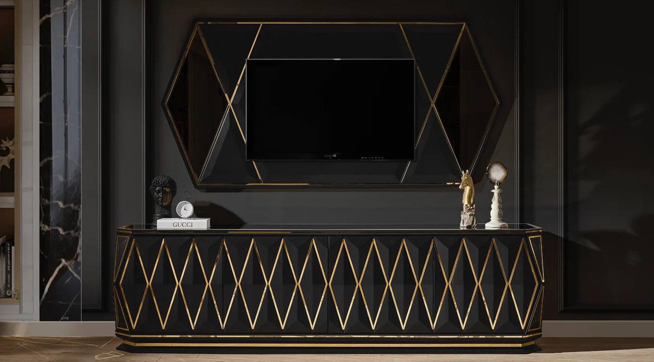 Diamond Siyah Luxury Tv Ünitesi