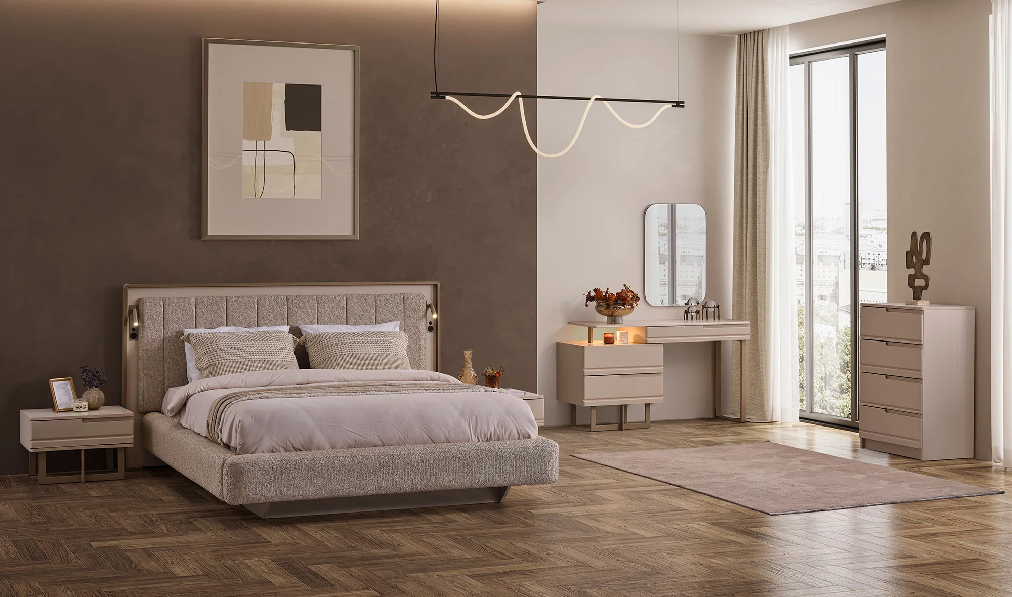 Diana Bazalı Yatak Odası