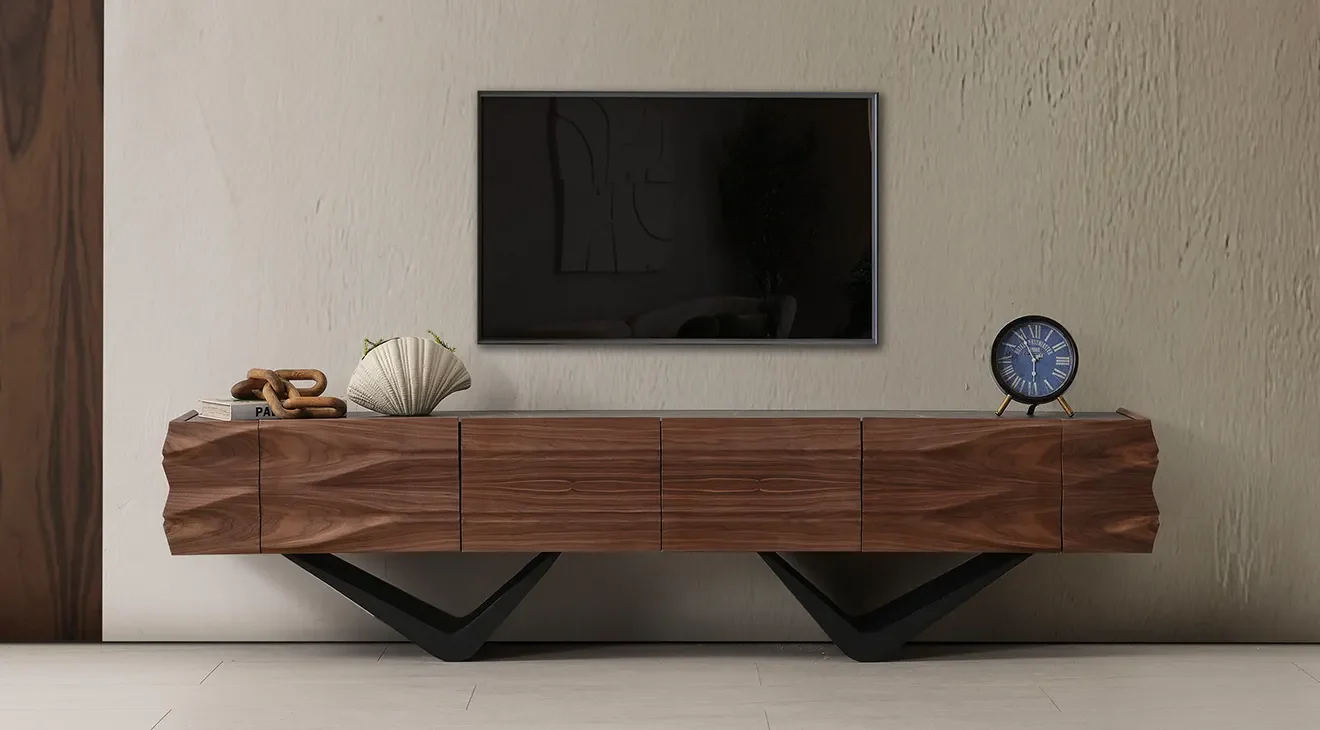 Dolunay Ceviz Metal Ayaklı Tv Ünitesi