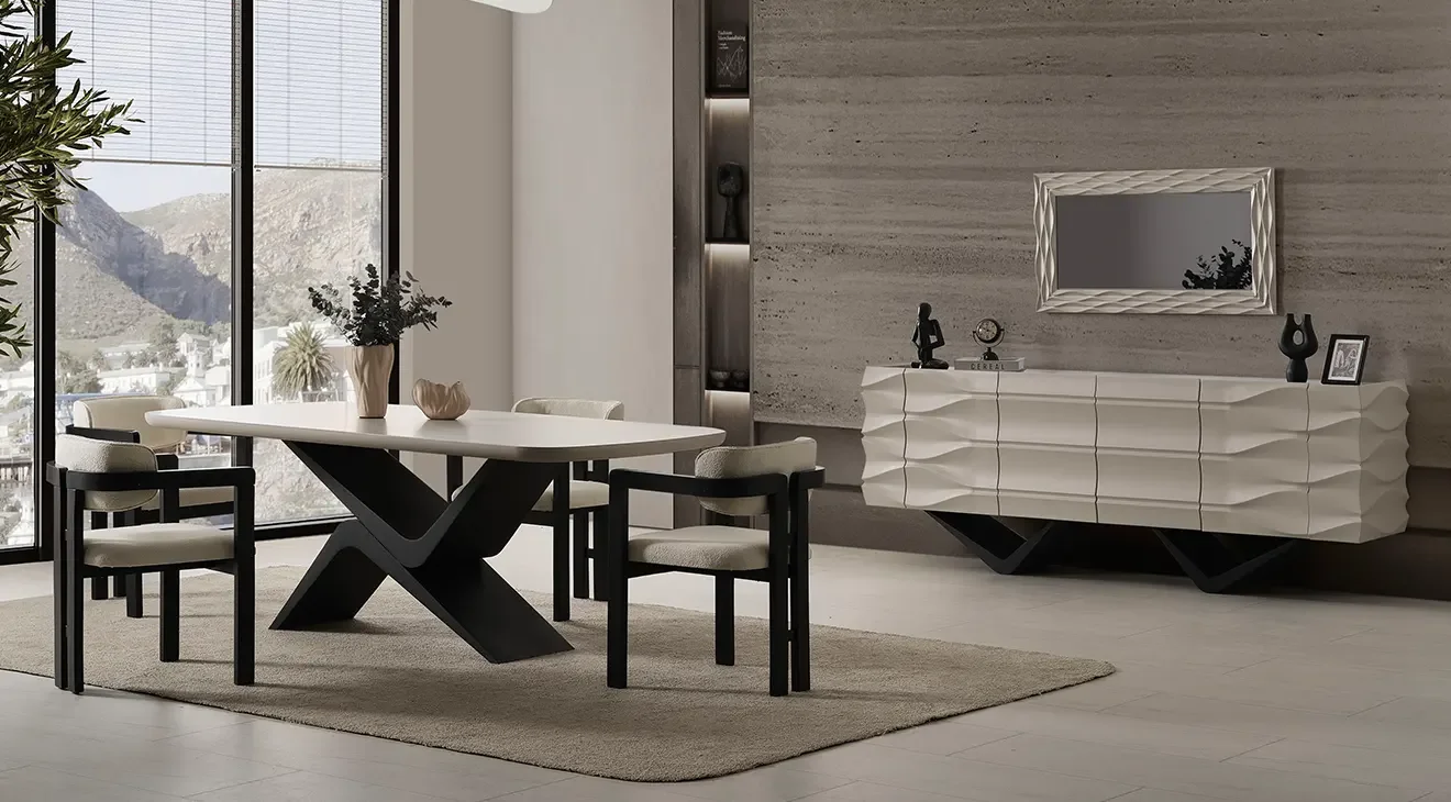 Dolunay Metal Ayaklı Yemek Odası Takımı