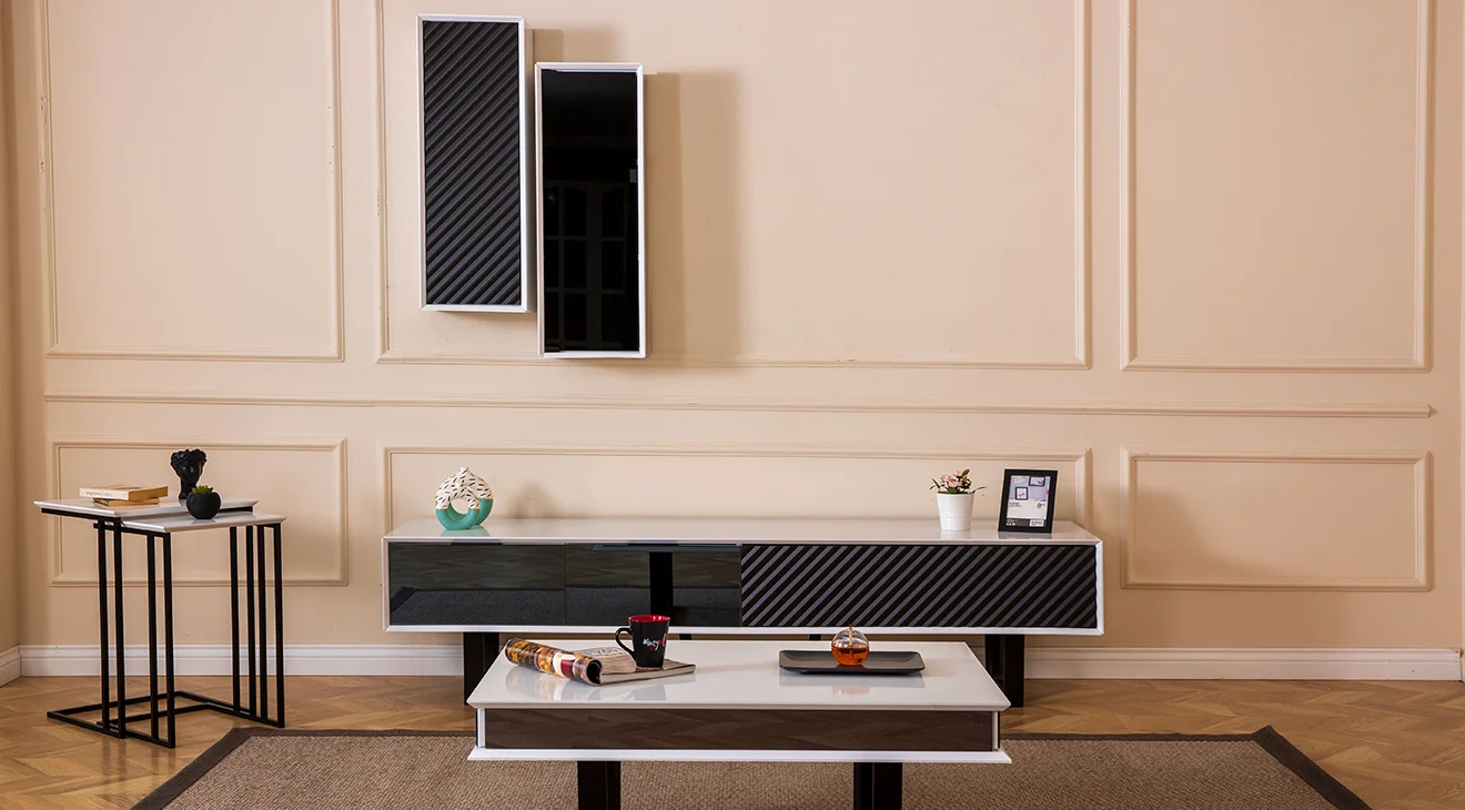 Efes Beyaz Modern Tv Ünitesi